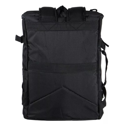 Рюкзак-сумка 45x32x16см, 1 отд., 3 карм., наплеч.ремень, ручка, утяжки, голограф.принт, ПЭ, черный