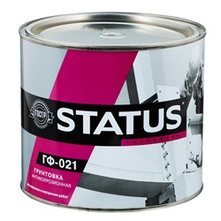 Краска STATUS Грунт ГФ-021 Серый 1,8кг  (для металл.,дерев.,бетонных,и др. поверхностей)