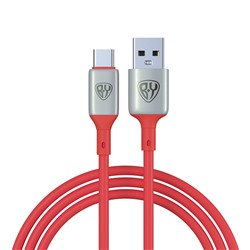 BY Кабель для зарядки Space Cable Pro Type-C, 1м, Быстрая зарядка QC3.0, штекер металл, красный