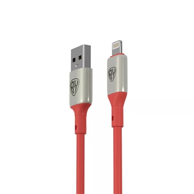 BY Кабель для зарядки Space Cable Pro iP, 2.4А, 1м, Быстрая зарядка, штекер металл, красный