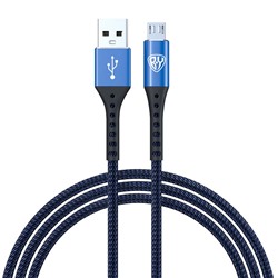 BY Кабель для зарядки Адреналин Micro USB, 1м, 3А, Быстрая зарядка QC 3.0, синий