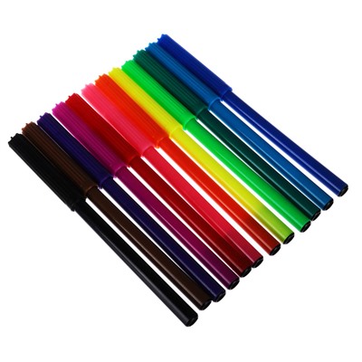 Clip Studio Фломастеры 12 цветов, с цветным вент.колпачком, пластик, в ПВХ пенале