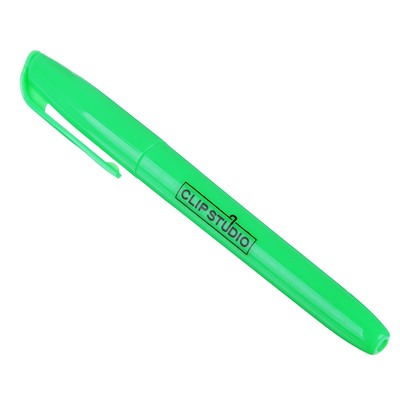 Маркер-выделитель зеленый, скошенный наконечник, линия 4мм