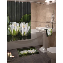 Набор для ванной комнаты: шторка и коврик ТамиТекс «Лотос»