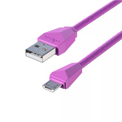FORZA Кабель для зарядки Комфорт Micro USB, 1м, 1А, прорезиненный, 5 цветов, пакет