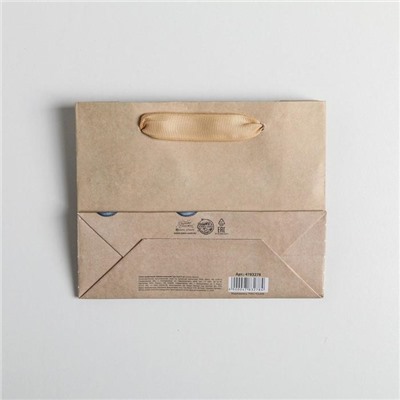 Пакет крафтовый горизонтальный «Present for you», 15 х 12 х 5,5 см