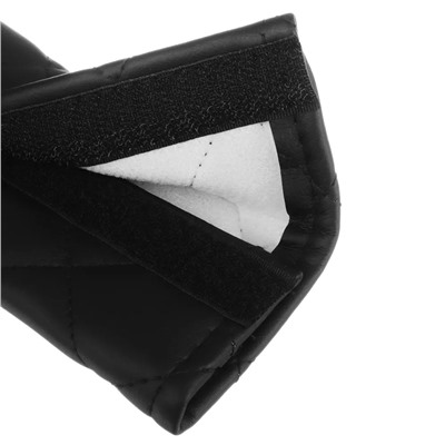 NG Накладка на ремень безопасности из экокожи, удлиненная, строчка ромб, черный