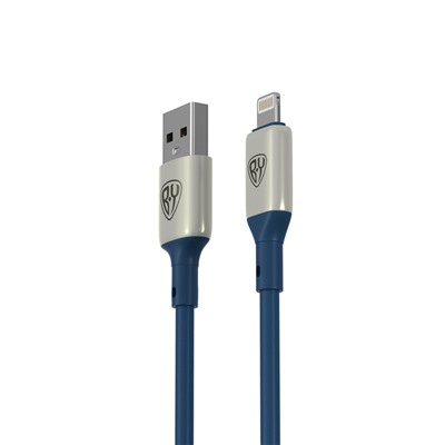 BY Кабель для зарядки Space Cable Pro iP, 2.4А, 1м, Быстрая зарядка, штекер металл, синий