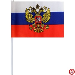 Флаг Россия с гербом 20*30см