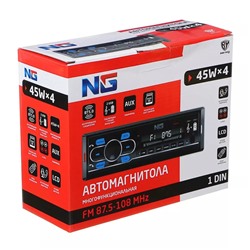 NG Автомагнитола, пиковая мощность-45Вт, 4 канала, USB-FLASH порт, беспроводное BT соединение, AUX