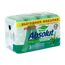 Мыло антибактериальное, Absolut, 300 г (4х75 г), в ассортименте