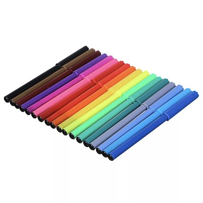 ClipStudio Фломастеры 18 цветов, с цветным вент.колпачком, пластик, в ПВХ пенале