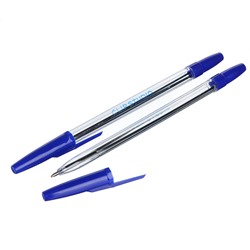 Ручка шариковая ClipStudio 0,7 мм, синяя, прозрачный корпус