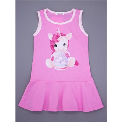 Платье трикотажное для девочки, пони-единорог, розовый