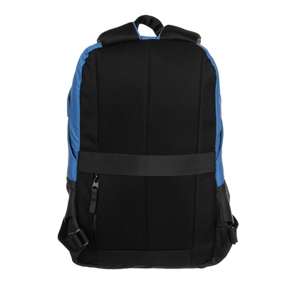 Рюкзак подростковый 43,5x27,5x14см, 1 отд., 4 карм. (1 на спинке), прорезин.материал, черный / синий