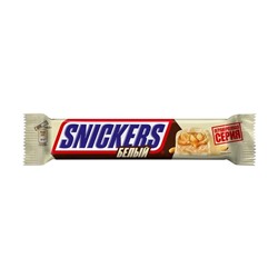 Шоколадный батончик "Белый", Snickers, 81 г