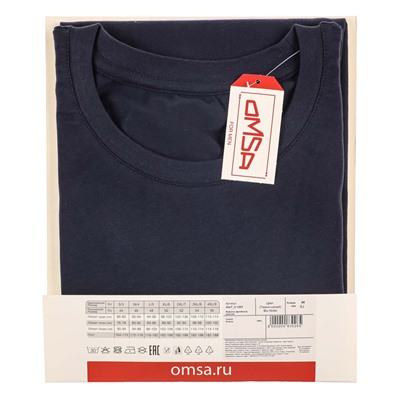 Omsa for Men Мужская футболка, р-р: 48, 95% хлопок, 5% эластан, цвет синий, арт.1201