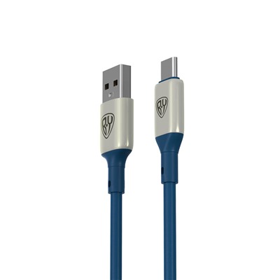BY Кабель для зарядки Space Cable Pro Type-C, 1м, Быстрая зарядка QC3.0, штекер металл, синий