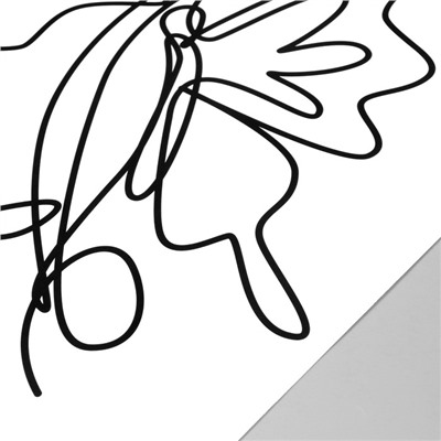 Наклейка пластик интерьерная чёрная "Абстракция. Девушка с бабочкой на голове" 40x60 см