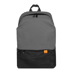Рюкзак подростковый 43,5x27,5x14см, 1 отд., 4 карм. (1 на спинке), прорезин.материал, черный / серый