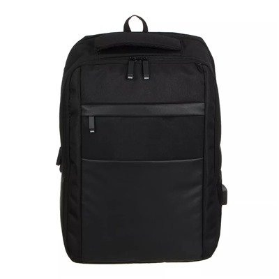 Рюкзак универсальный 42x30x13,5см, 2 отд, 1 карм., отделка прорезин.матер., USB, ПЭ под ткань,черный