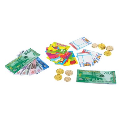 Игровой набор «Мой магазин»: бумажные купюры, монеты, ценники, чеки