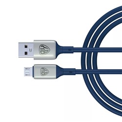 BY Кабель для зарядки Space Cable Pro Micro USB, 1м, Быстрая зарядка QC3.0, штекер металл, синий