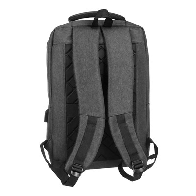 Рюкзак универсальный 45x29x16см, 1 отд, 2 карм., пласт.спинка, вставки из иск., USB,темно-серый, ПЭ