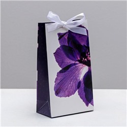 Пакет подарочный с лентой «Цветок», 13 × 23 × 7 см