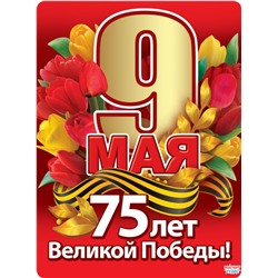 Виниловый магнит "9 мая - 75 лет Великой Победы"
