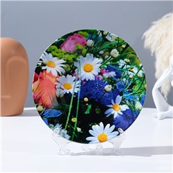 Тарелка декоративная «Полевые цветы», настенная, D = 17,5 см