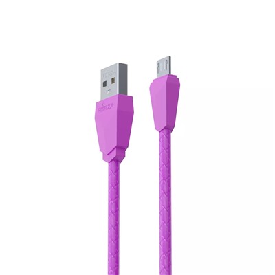 FORZA Кабель для зарядки Комфорт Micro USB, 1м, 1А, прорезиненный, 5 цветов, пакет