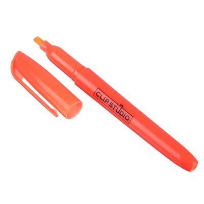 Маркер-выделитель оранжевый, скошенный наконечник, линия 4мм