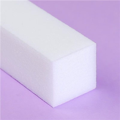 Баф наждачный для ногтей «Мрамор», четырёхсторонний, в картонной коробке, 9 × 2 × 2 см, цвет белый