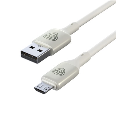 BY Кабель для зарядки Space Cable Pro Micro USB, 1м, Быстрая зарядка QC3.0, штекер металл, белый