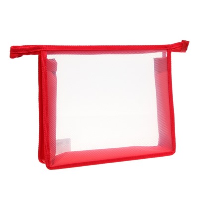 Папка пластиковая А5, молния сверху, прозрачная, «Офис», ПМ-А5-00, красная