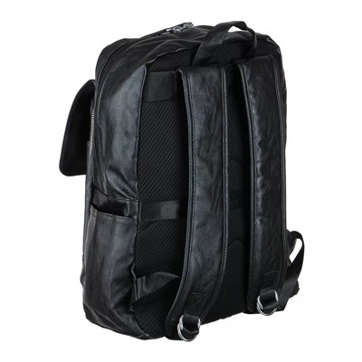 Рюкзак универсальный 40x30x14см, 1 отд., 4 карм., клапан на магните, пряжка, иск.кожа ПРЕМИУМ,черный