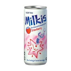 Газированный напиток "Milkis", ЛОТТЕ, клубника, 250 мл