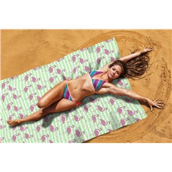 Пляжное покрывало "Фламинго на песке", 145*200 см. арт. ПППА038-12934