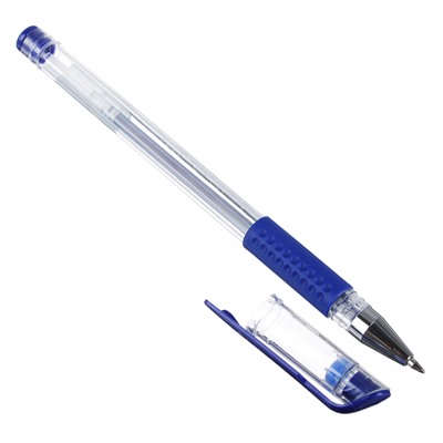 Ручка гелевая с резиновым держателем 0,5мм, синяя