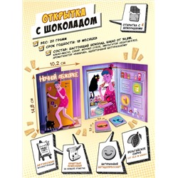 Открытка, НОЧНОЙ ОБЖОРКЕ, молочный шоколад, 20 гр., TM Chokocat