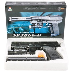 Пистолет с лазер. прицелом, с глушителем SP3866-D