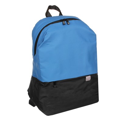 Рюкзак подростковый 43,5x27,5x14см, 1 отд., 4 карм. (1 на спинке), прорезин.материал, черный / синий