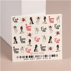 Слайдер - дизайн для ногтей «Fuck you», цвет красный/чёрный