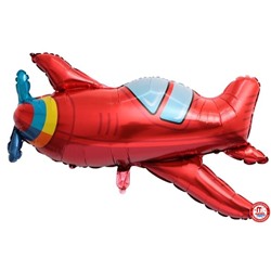 Шар (38''/97 см) Фигура, Самолет, Красный, 1 шт.