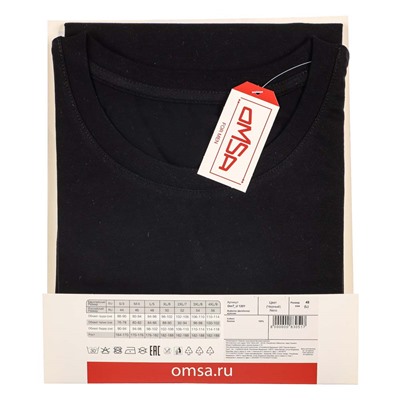 Omsa for Men Мужская футболка, р-р: 52, 95% хлопок, 5% эластан, цвет черный, арт.1201