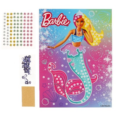 Набор для детского творчества «Барби» аппликация старазами и пайетками, 17 × 23 см