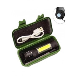 Портативный светодиодный тактический фонарь T6 COB с зарядкой от USB, 3 режима #20988950