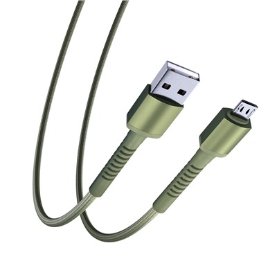 BY Кабель для зарядки XXL Micro USB, 2 м, Быстрая зарядка QC3.0, зеленый