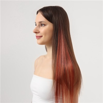 Локон накладной, прямой волос, на заколке, 50 см, 5 гр, цвет рыжий